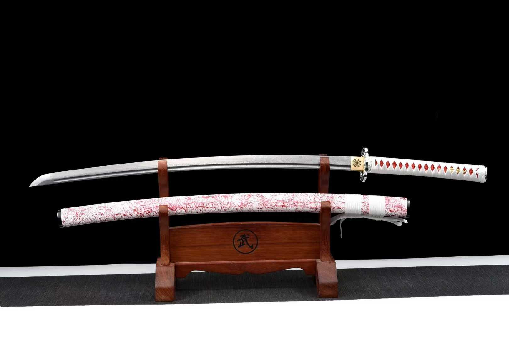 Kiếm Nhật Samurai Thép Hoa Văn Ngọc Lạc